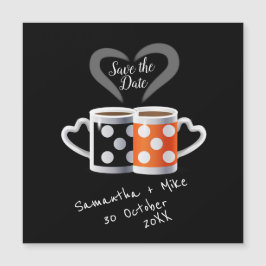 Orange + Svart kaffefärg Design Save the Date