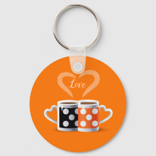 Orange + Svart kaffefärg eller vi hör hemma Nyckelring