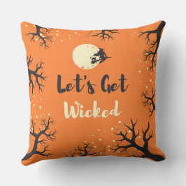 Orange Svart Kuslig Halloween Kudde