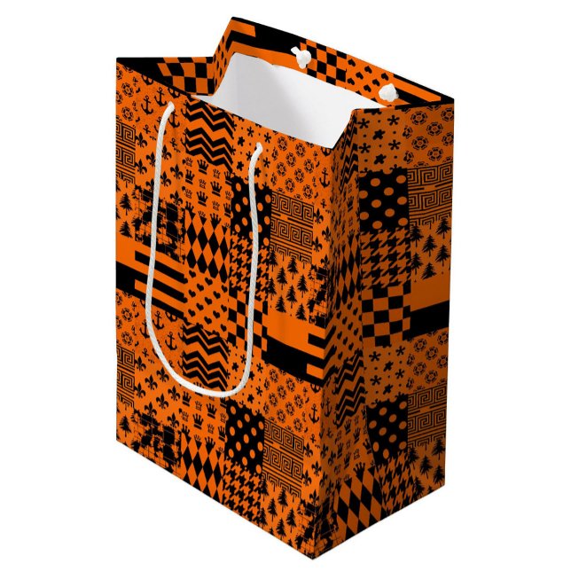 Orange Svart lappverk för blandat Mönster (Skapare uppladdad)
