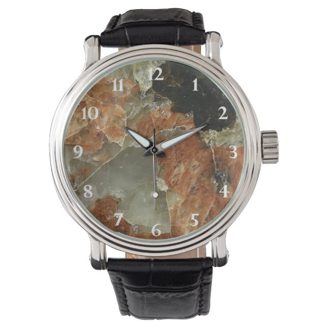 Orange, Svart och Rensa kvartsparter Armbandsur (Framsida)