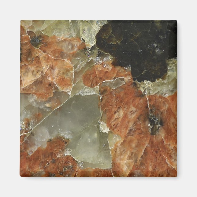 Orange, Svart och Rensa kvartsparter Magnet (Framsidan)