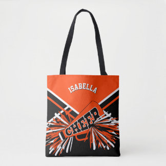 Orange, svart och vit Cheerleader-design Tygkasse