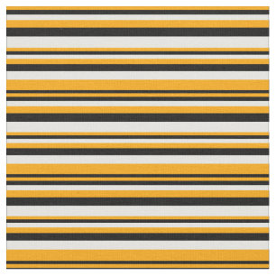 Orange, svart och vit stripe/vit Mönster Tyg