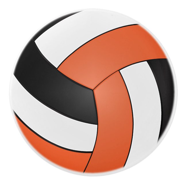 Orange, svart och vit volleyboll knopp (Framsidan)