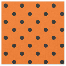Orange/Svart Polka dots Fabric Tyg