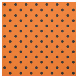 Orange/Svart Polka dots Fabric Tyg