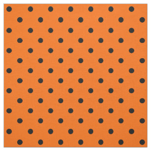 Orange/Svart Polka dots Fabric Tyg