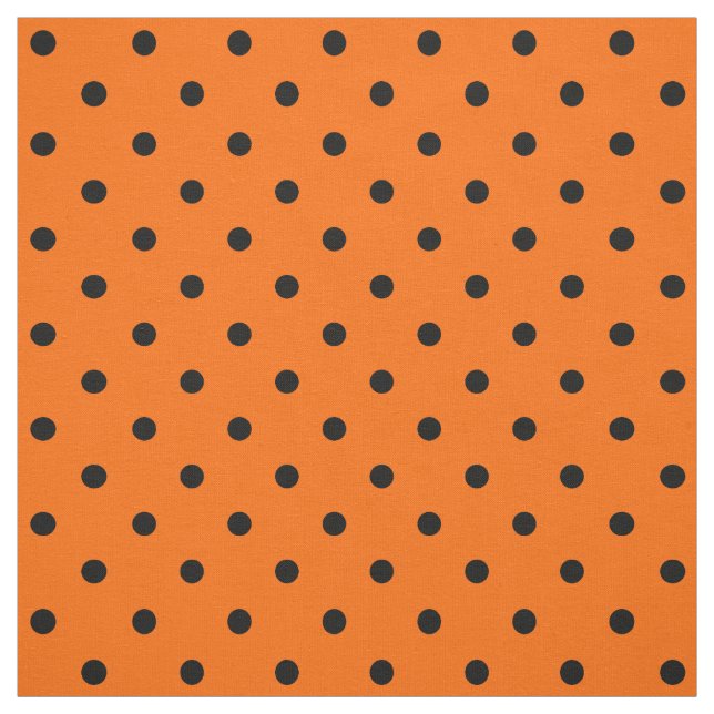 Orange/Svart Polka dots Fabric Tyg (Provkarta)