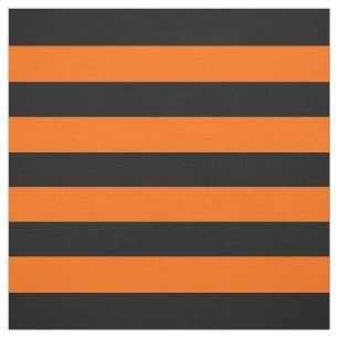 Orange/Svart Rand Fabric Tyg
