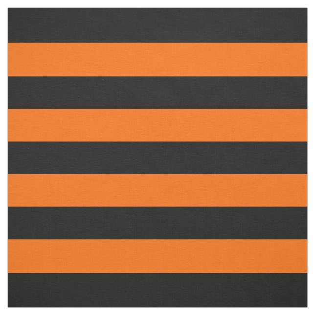 Orange/Svart Rand Fabric Tyg (Provkarta)