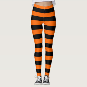 Orange/Svart Rand Leggings