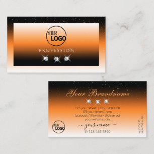 Orange Svart tonerstryck med Logotyp Visitkort