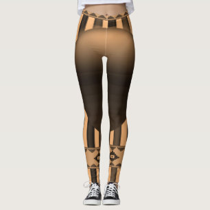orange svarta damleggings leggings