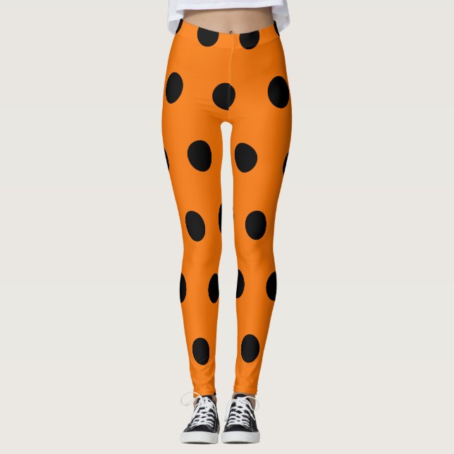 Orange svarta fläckiga leggings (Framsida)