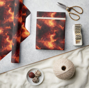 Orange & Svarta Flammor Presentpapper