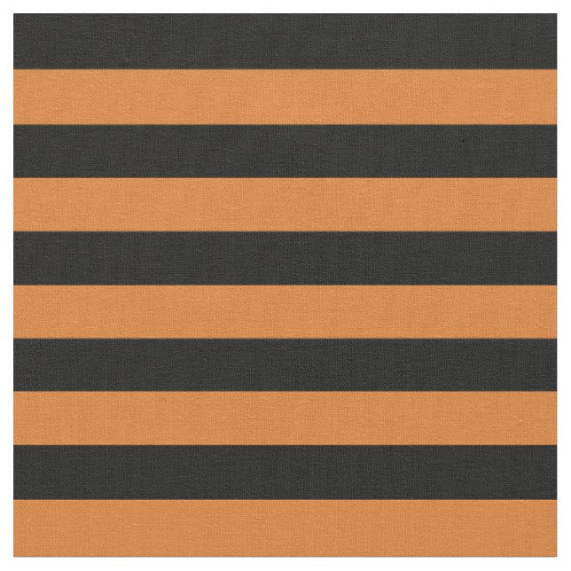 Orange Svarta Horisontella Ränder Halvtum Storlek Tyg (Närbild)