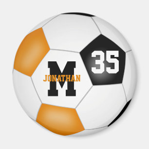 orange, svarta pojkar, fotbollslag färg magnet