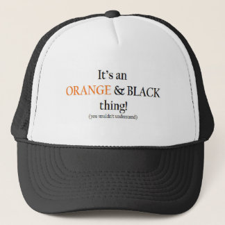 Orange- & svartsak truckerkeps