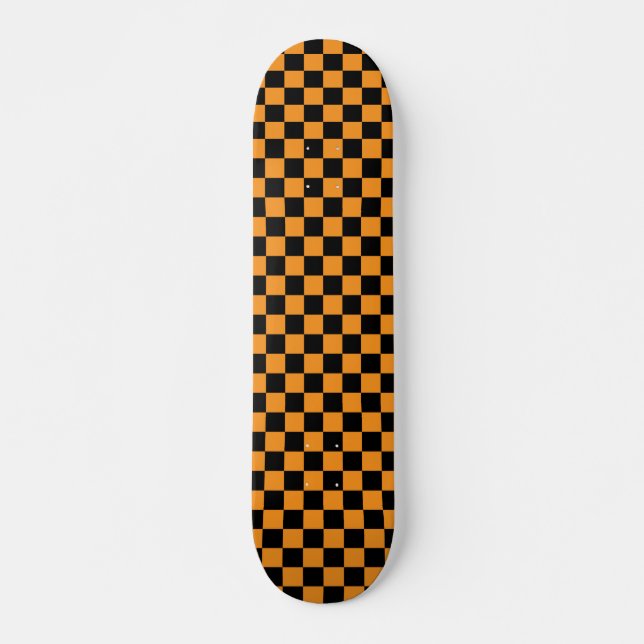 Orange & svartschackbrädeSkateboard Mini Skateboard Bräda 18,5 Cm (Framsida)