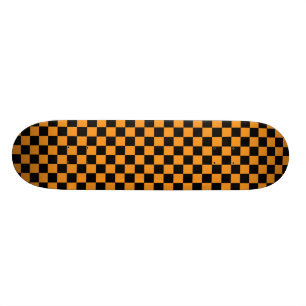 Orange & svartschackbrädeSkateboard Mini Skateboard Bräda 18,5 Cm