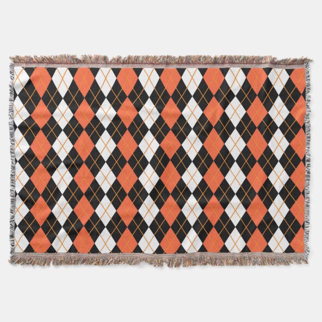 Orange Svartvit argyllendiameter, design Filt (Framsidan)