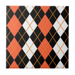 Orange Svartvit argyllendiameter, design Kakelplatta