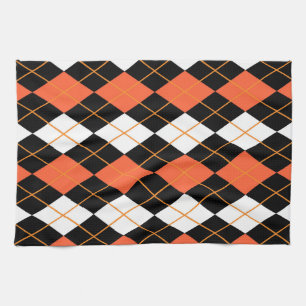 Orange Svartvit argyllendiameter, design Kökshandduk