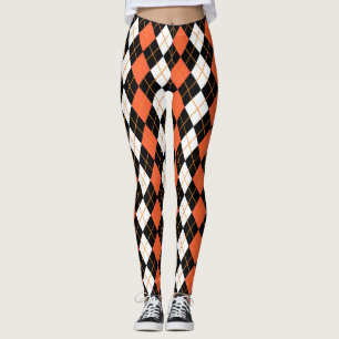 Orange Svartvit argyllendiameter, design Leggings