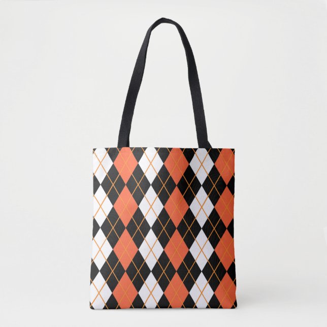 Orange Svartvit argyllendiameter, design Tygkasse (Framsida)