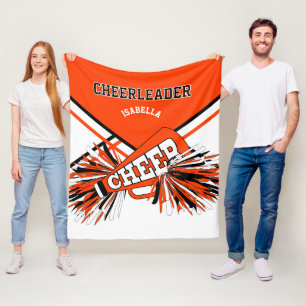 Orange, svartvitt 📣 CheerLedare Fleecefilt
