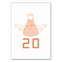 Orange Sweet Chemistry Bröllop Bord Card Bordsnummer