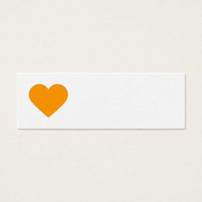 Orange Sweet Heart & Chevron Gift-Märkre Litet Visitkort (Framsidan)