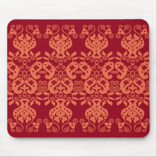 Orange Swirls&Paisley dekorativ mönstermousepad Musmatta