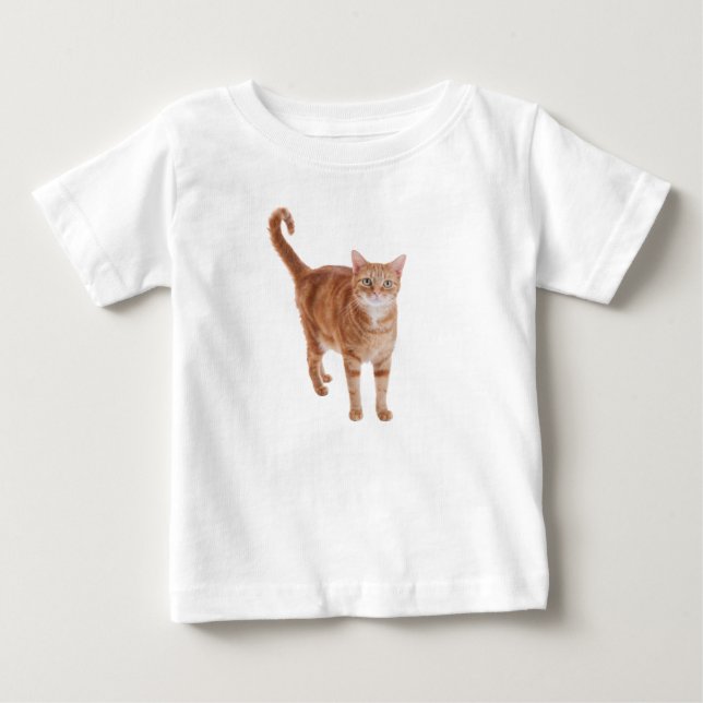 Orange Tabby Cat Standing T Shirt (Framsida)