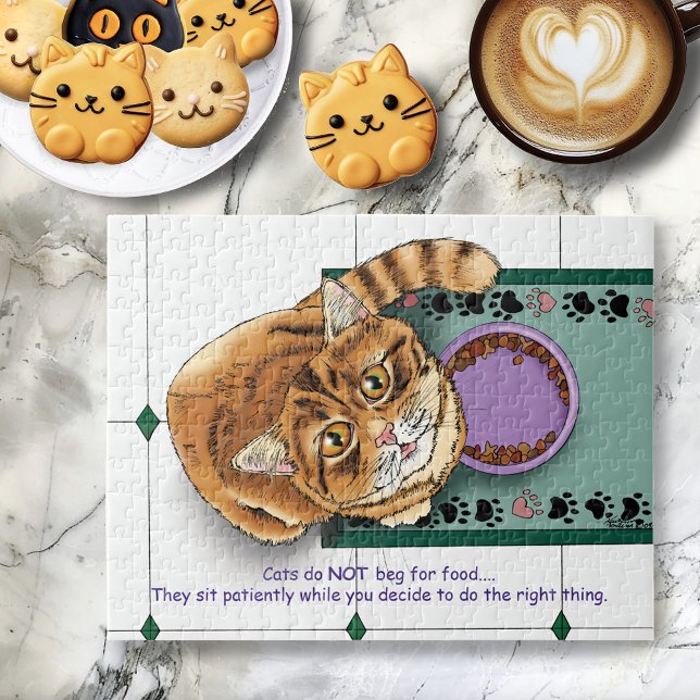 Orange Tabby Food Bowl Kitchen Pussel (Skapare uppladdad)
