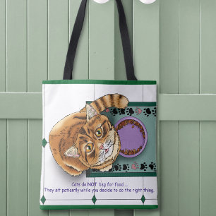 Orange Tabby Food Bowl Kitchen Tygkasse