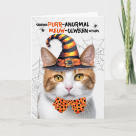 Orange Tabby Halloween Cat PURRanormal MEOWolween Helgkort