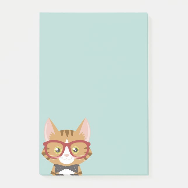 Orange Tabby Hipster Cat Kids Post it® Notes Post-it Block (Framsida)