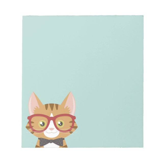 Orange Tabby Hipster Cat Kids Small Anteckningsblo Anteckningsblock (Framsida)