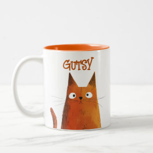 Orange Tabby Illustration Cat Namn Två-Tonad Mugg