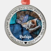 Orange Tabby katt Angel-julminnesstund Ornament