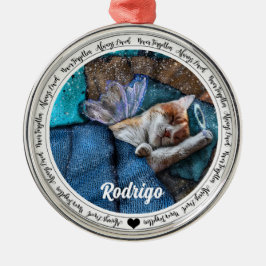 Orange Tabby katt Angel-julminnesstund Ornament