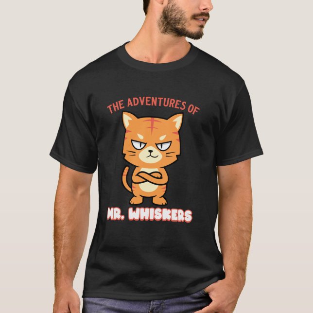 Orange Tabby Katt Äventyr Mr Whiskers Orange  T Shirt (Framsida)