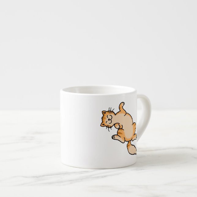 Orange tabby katt espressomugg (Framsida höger)