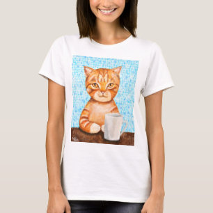 Orange tabby katt för rolig kattT-tröja som T Shirt