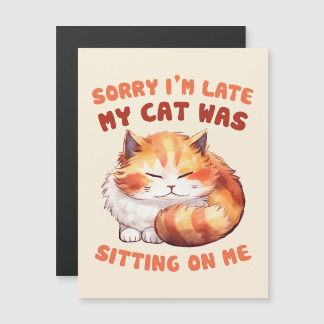 Orange Tabby katt - Förlåt att jag är sen (Fram/baksida)