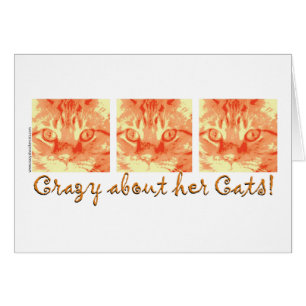 Orange Tabby katt Hälsningskort