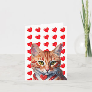 Orange Tabby katt Hjärtkort för hjärtkryddkryssla Helgkort