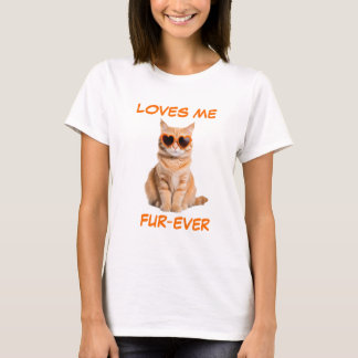 Orange Tabby katt Hjärtsformade solglasögon T Shirt